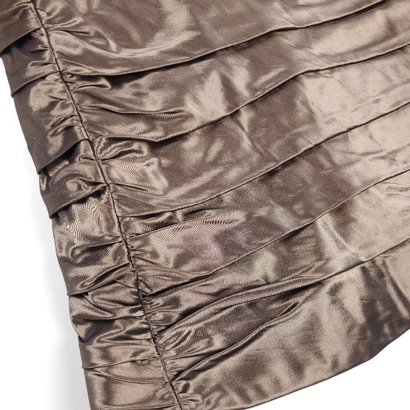 Teri Jon Brown Satin Formal Strapless Dress 6 - Picture 9 of 12